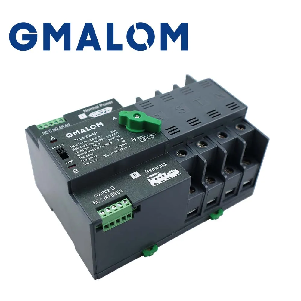 Dual Power Automatic Transfer Switch Rail 2P 3P 4P ATS Electrical