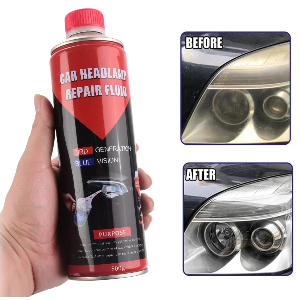 800GCarHeadlightPolishingChemicalKitRepairFluidLiquidPolymer