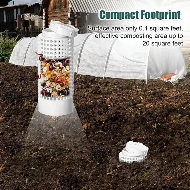 1 pièces extérieur en plastique ver de terre compost poubelle souterraine ver Compost poubelle ferme Compost poubelle Kit pour les soins du jardin et de la pelouse 2