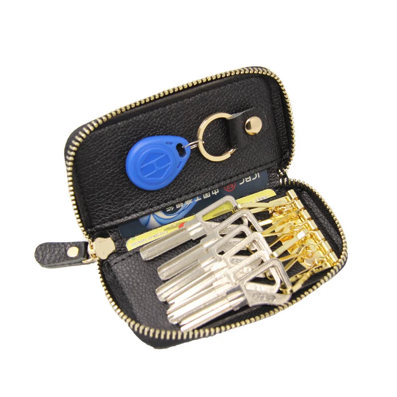 Kuh Split Leder Schlüssel Halter Mode Unisex Tasche Fall Abdeckung Auto Keychain Keeper Halter Einfache Feste Brieftasche Veranstalter