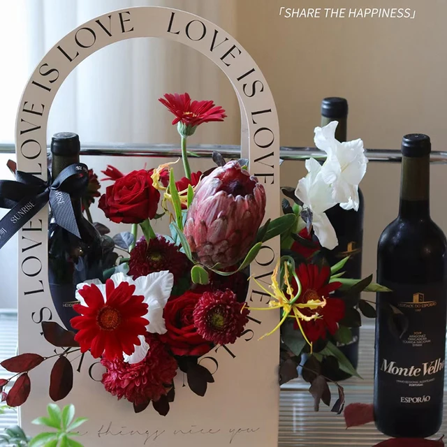 Virágok Elrendezés Kraft Papírzacskó Összecsukható Hordozható Virágcsomagoló Doboz Vízálló Virágkosár Ajándék Táska Táskák - Image 6