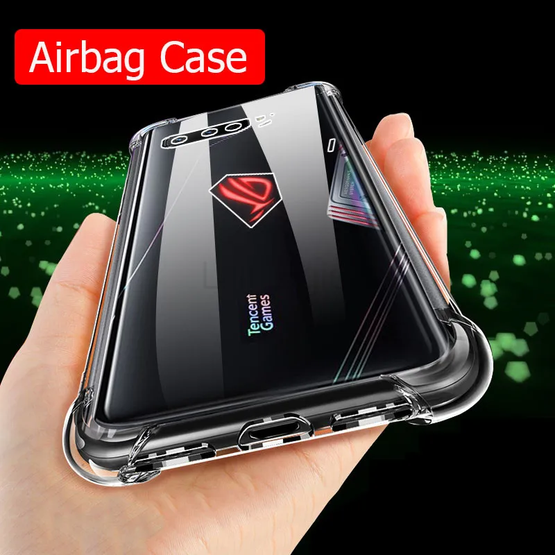 Per Asus Rog Phone 6 Pro 3 Zs661Ks Custodia Airbag Cover Posteriore Morbida Trasparente Per Asus Rog Phone 5 Pro Ultimate Phone Case