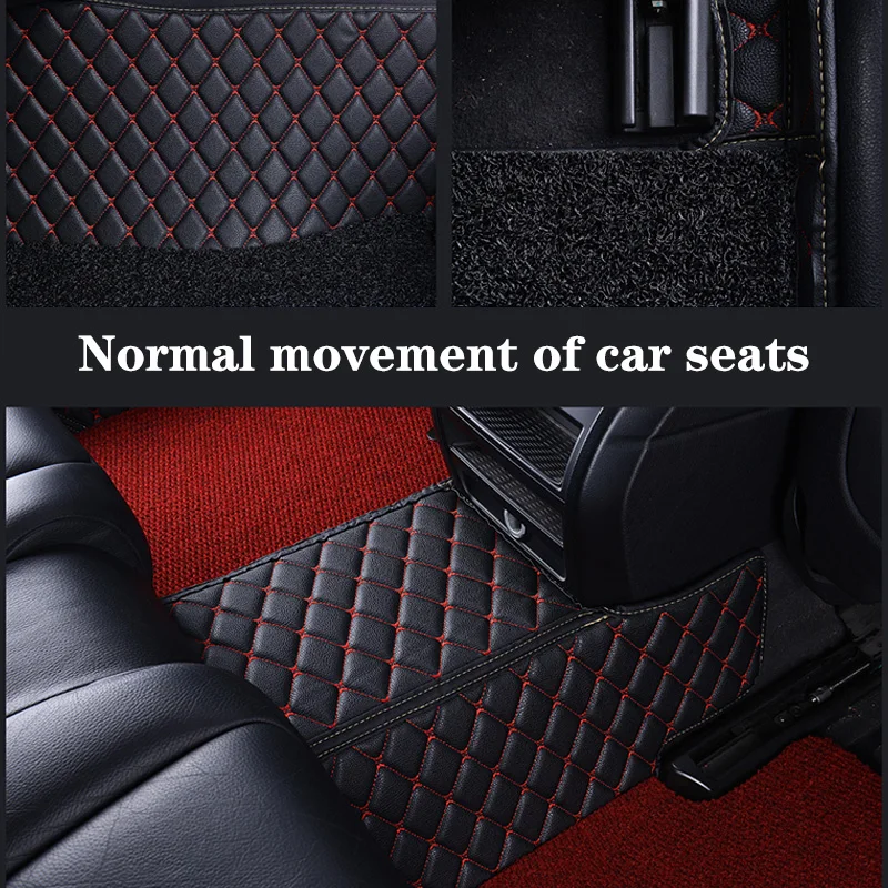 5x Brown PU Leather Car Floor Mats Carpets Universal Interior For 5-Seats  Car