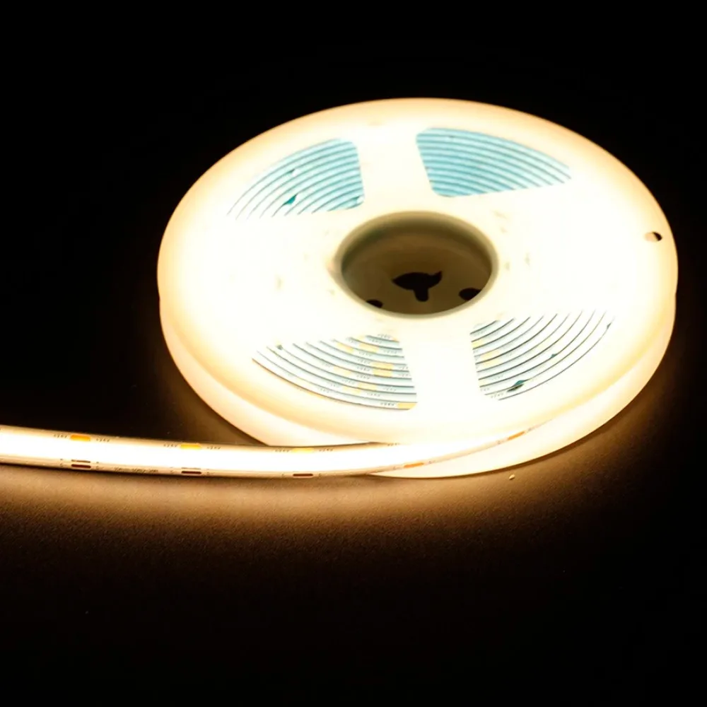 DC24V 1M-10M CCT COB FOB LED 스트립 조명 608LED/M 디밍이 가능한 유연한 리본 2700K-6500K 따뜻한/흰색 RA90 LED 테이프 홈 장식 램프
