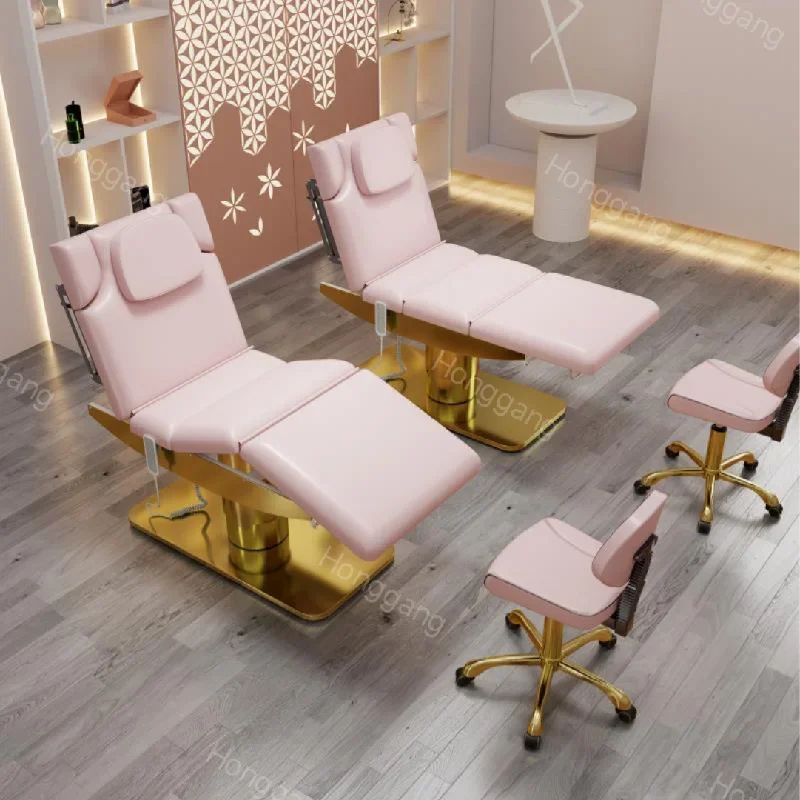 Luxury modern pink massage table cosmetic electric facial waxing bed curved beauty salon lash bed for sale custom acrylic business logo waxing aftercare advice a3 size 3d perspex wall sign spa beauty salon salon aesthetics decorations