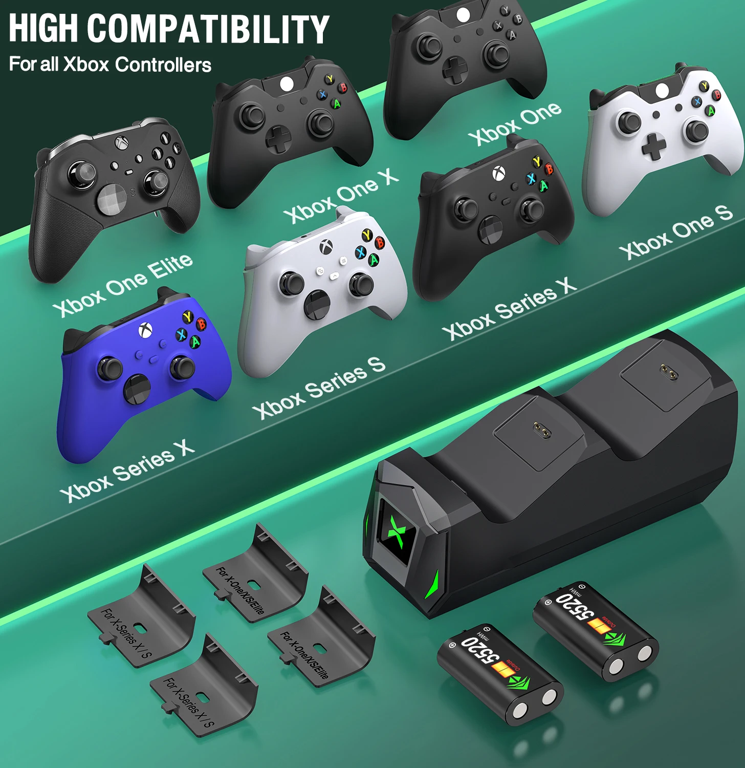デュアル急速充電器 Xbox One X/S/Elite Xbox シリーズ X/S