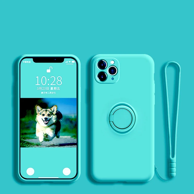 Magnetic Silicone Case For Samsung Galaxy S20 S21 FE Note 20 S22 Ultra S20FE A52 A72 S10 S9 Plus S21FE Luxury Covers Ring Holder Cyan