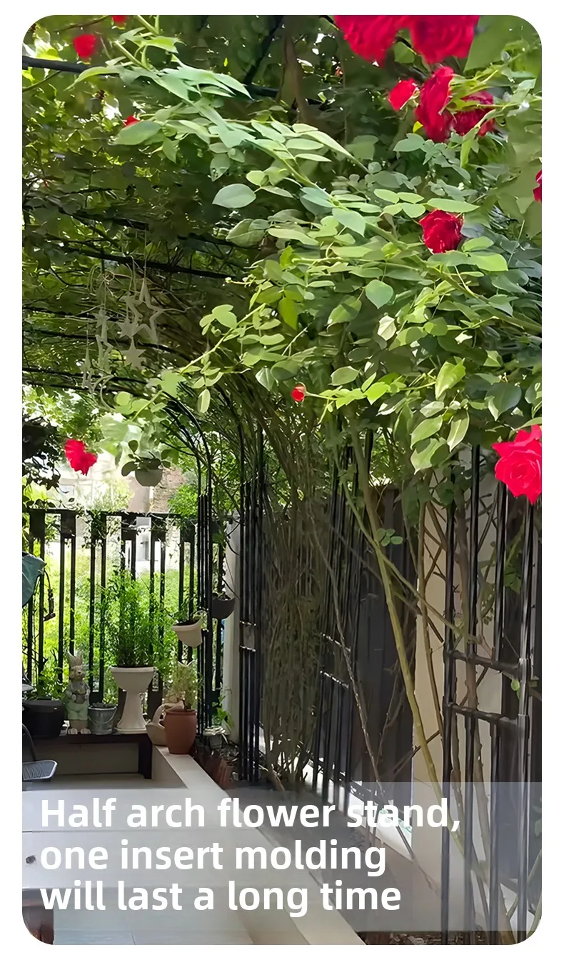 Half Arch Rack for Climbing Plants Outdoor Garden Support for Clematis or Roses Durable Grape Vine Holder Vegetable Grow System