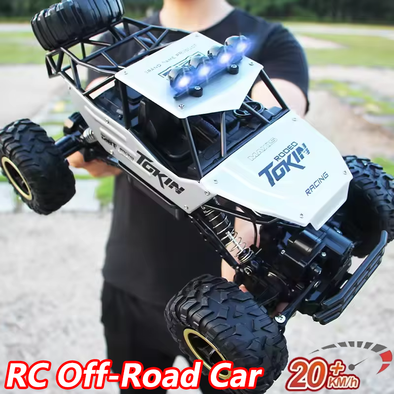 RC Off Road Cars 1:12/16 4WD 20KM/H High-Speed Remote Control Car 2.4G with LED Lights Monster Truck Ideal Outdoor Vehicle Gifts