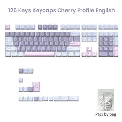 Enhanced Double Shot PBT Mechanical Keyboard Keycaps - 126 Keys, Wireless Design, Suitable (Macarone Purple)