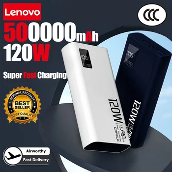 Lenovo 200000mAh Power Bank 120W Ricarica super veloce Batteria esterna portatile ad altissima capacità Banca di alimentazione mobile per iPhone