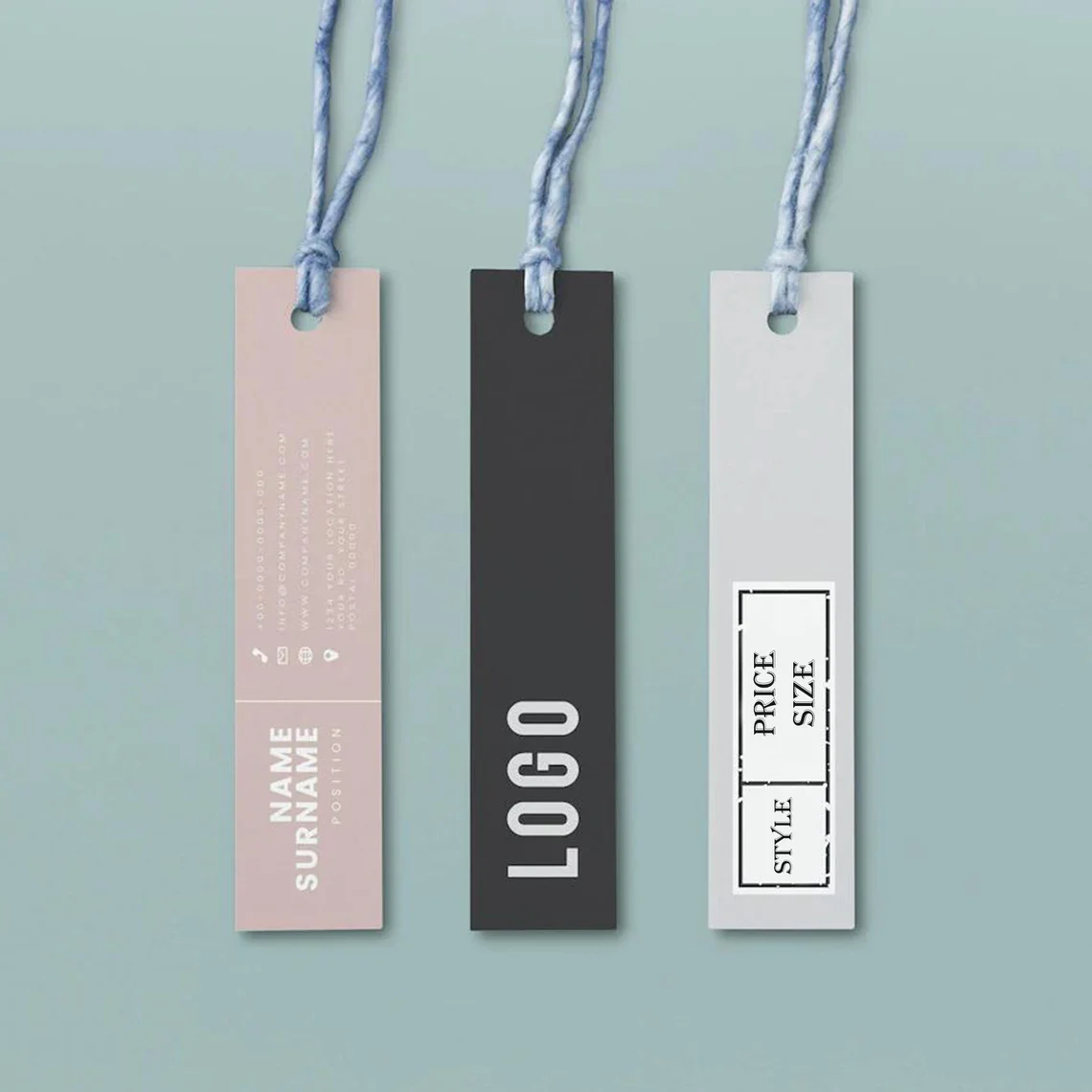50-300PCS 1.0x3.5inches Paper Hang Tags Strings Personalized Gift Jewelry Clothing Price Labels Multipurpose Tags