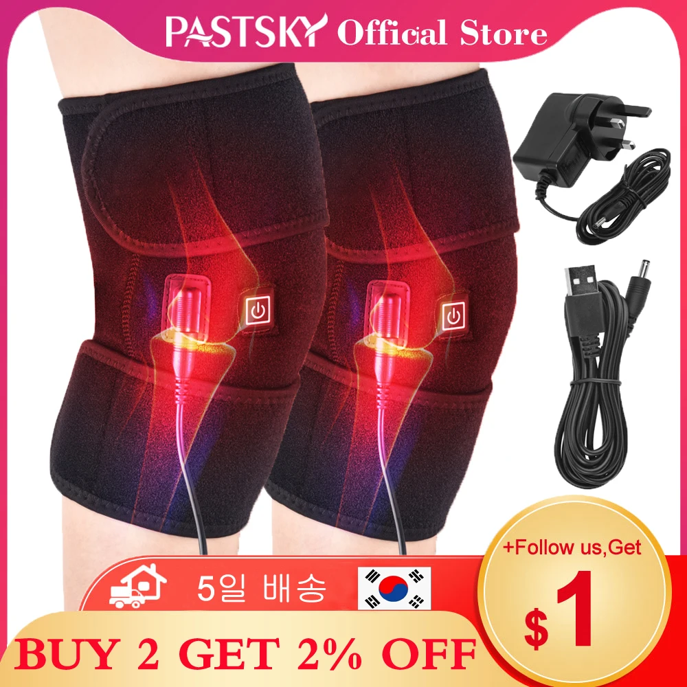1 Pair Infrared Heating Knee Pad Adjustable Brace Hot Therapy Pain Relief Elbow Injury Cramps