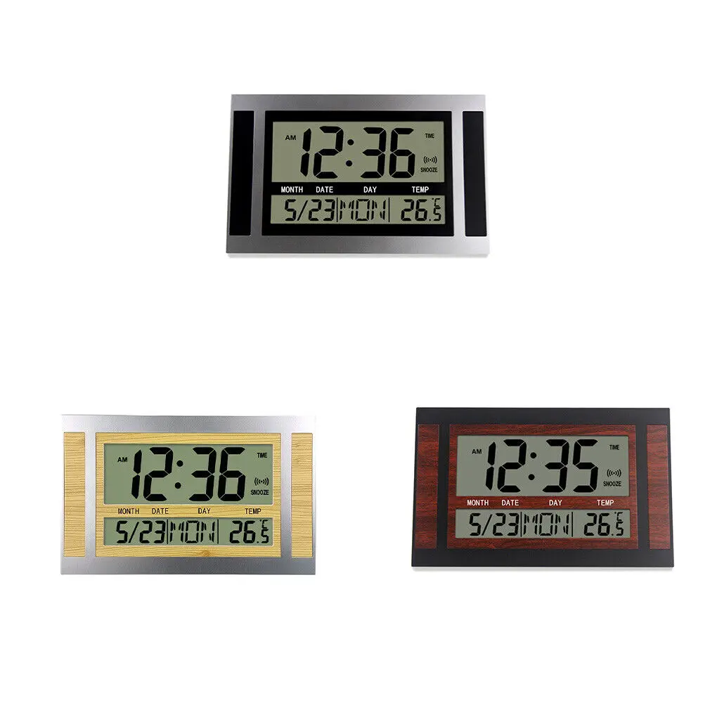 LCD Display Digital Wall Clock Calendar Temperature