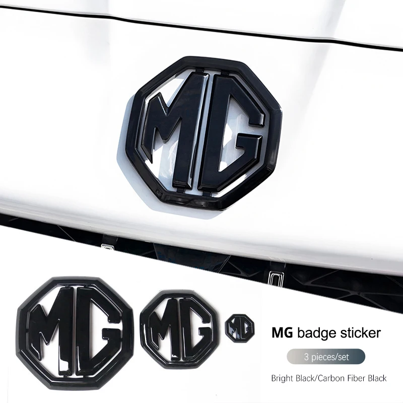 MG ZS MG5 MG6 MG7 MG HS MG5 스콜피오 MG6 PRO ES5 MG4 용 자동차 앞+뒤+스티어링 휠 배지 자동차 엠블럼 3종 세트