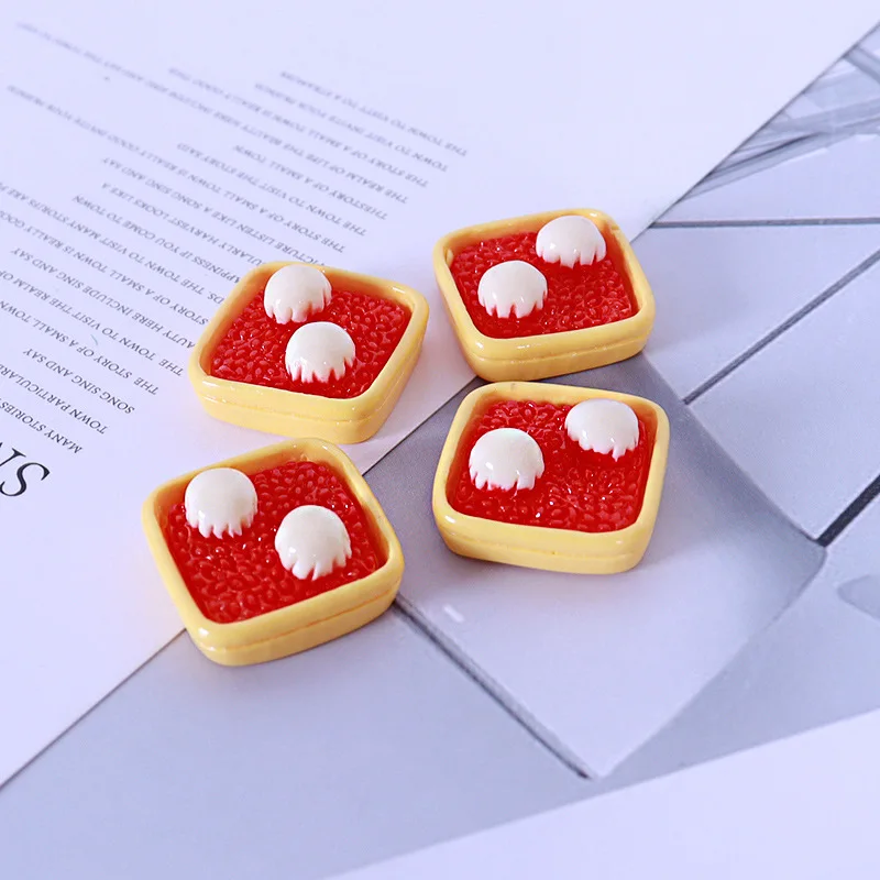5pcs Simulated Resin Ice Cream Food And Game Accessories Phone Case Cream Glue Mini Snowball Refrigerator Sticker