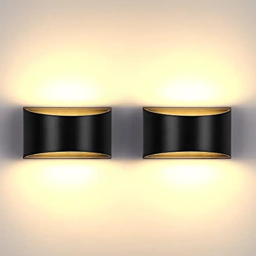 

Lightess Modern Set of 2 Dimmable Wall Sconce Indoor Wall Mount Lighting for Bedroom Hallway Living Room, 3000K Warm White