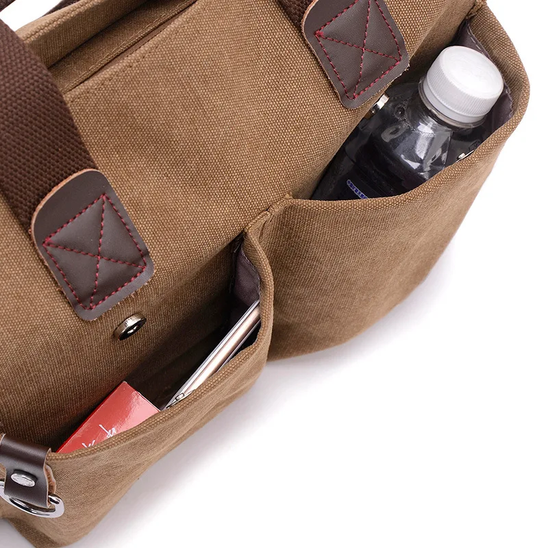 Mala de Couro Lavável para Homens Mala de Viagem Bolsala do Ombro do Mensageiro Bolsa Casual Grande Bolsas para Laptop de Negócios - Imagem 2