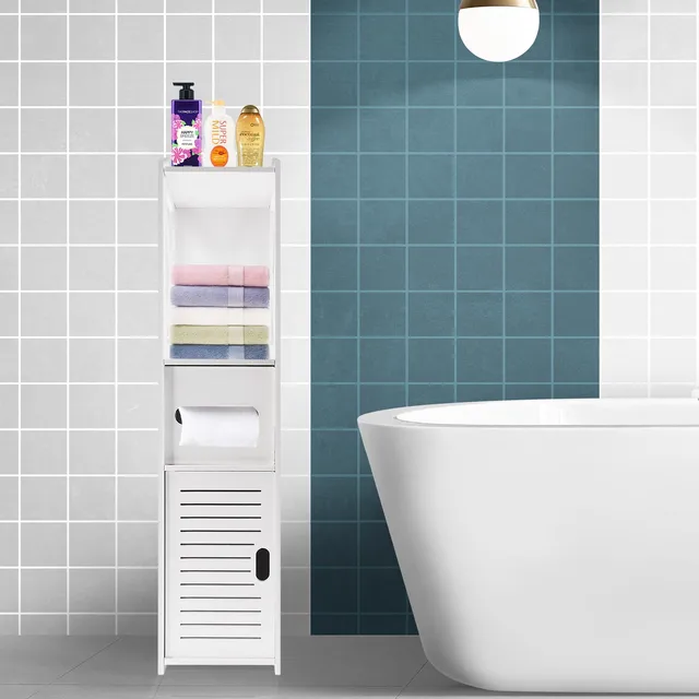 BRIEFNESS Mobiletto portaoggetti da bagno, mobiletto multiuso da pavimento per soggiorno, per piccoli spazi 20X18X80 cm 5
