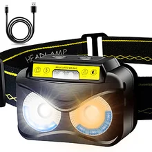 

Powerful XPG+COB Headlamp 6 Modes Waterproof USB Charging Headlight Strong Motion Sensor Outdoor Camping with Build-in Battery