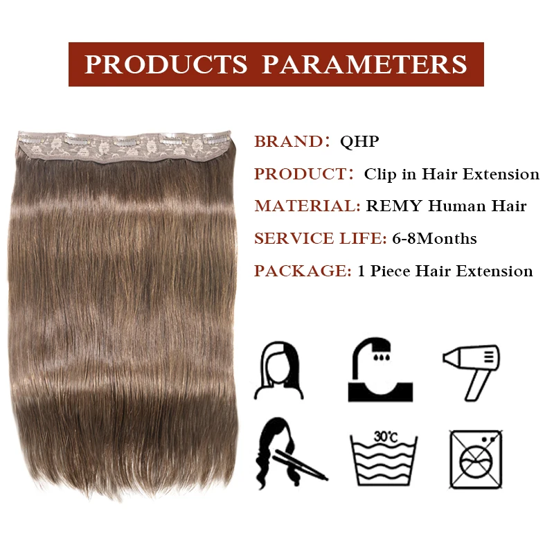 Clip In One Piece Human Hair Extensions 100% Human Remy Fusion Hair 10 Inches With 5 Clips 70G Natural Color Light Blond #60