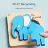4 in 1 3D Wooden Puzzles Educational Cartoon Wooden Rainbow Blocks Puzzle High Quality Intelligence Wooden Toddler Puzzles Baby 4