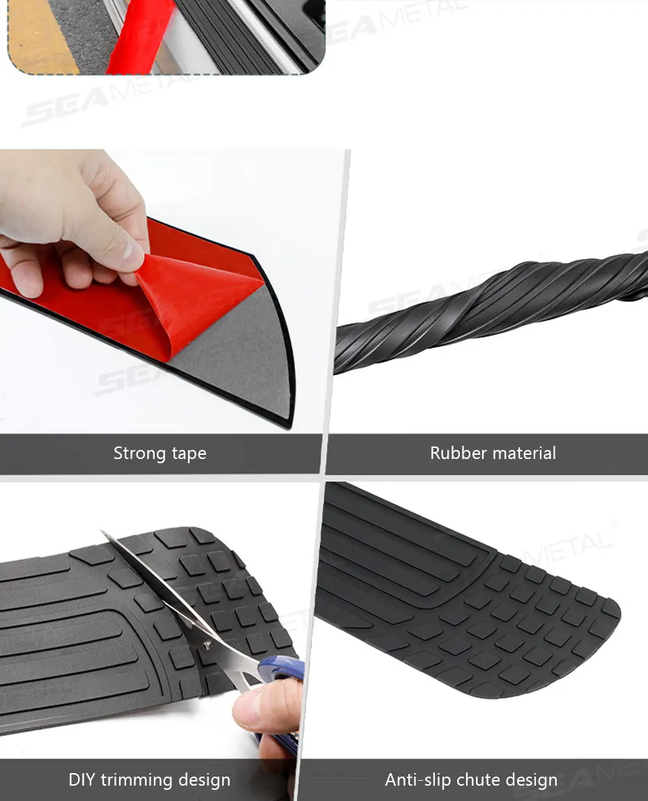 Universal Rear Trunk Guard Plate Sticker Car Rear Bumper Trim Anti-Kicked Scratc