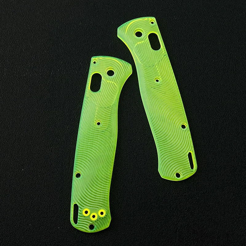 

A Pair Green Scales Knife Transparent Acrylic Patch For Benchmade Bugout 535 Folding Tool Handle DIY Replacement Part