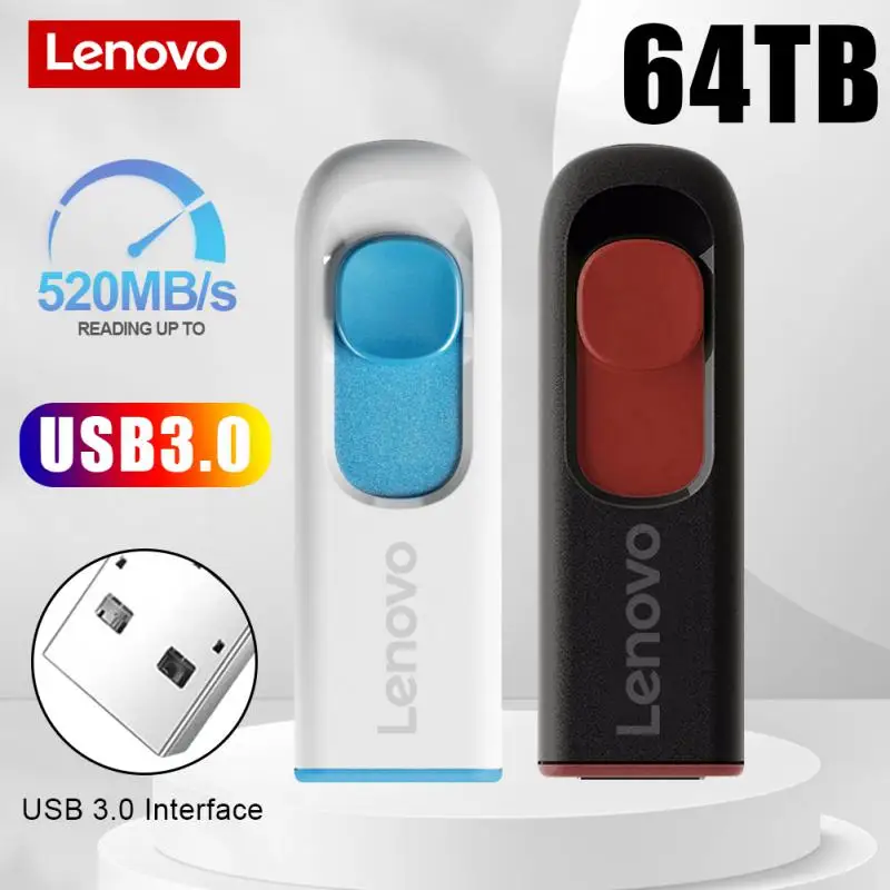 

USB-флеш-накопитель Lenovo объемом 64 ТБ, металлическая флешка, USB 3,0, память объемом 16 Тб, 3 Мб, высокоскоростная USB-память с большой емкостью, бесплатная доставка