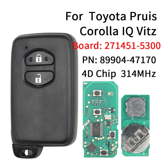 Toyota Prius Aqua Corolla IQ Wish Vit Auto Smart Remote Fob 314MHz FSK Replace Car Key 1