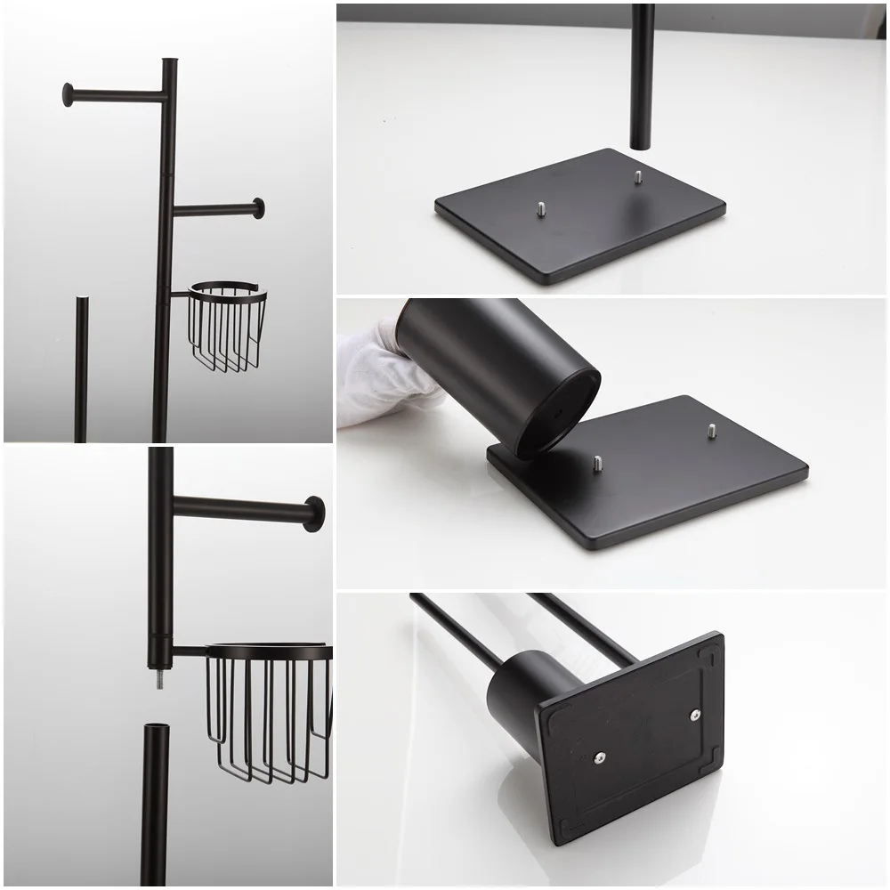 Toilet Brush Set Toilet Brush Holder Floor type paper towel holder Household bathroom waterproof toilet paper roll vertical