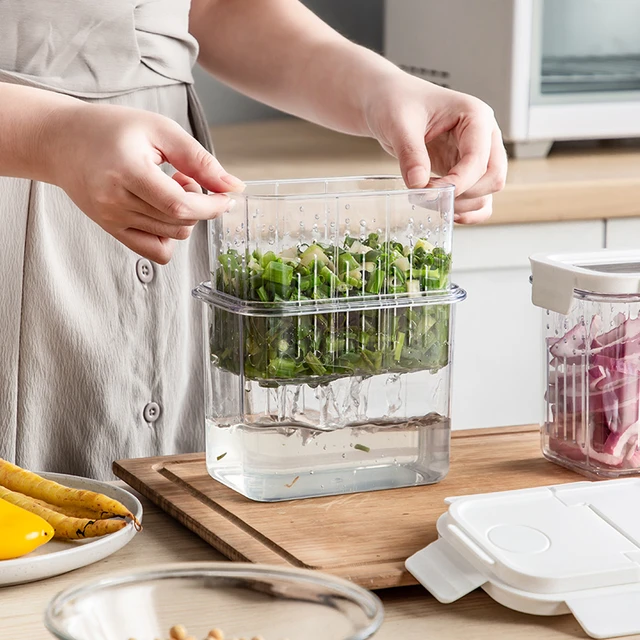 Fruit Storage Containers For Fridge With Removable Colanders