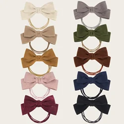 Elegant Autumn Winter Flocking Bow Hair Bands - Set of 10/20 (10pcs)