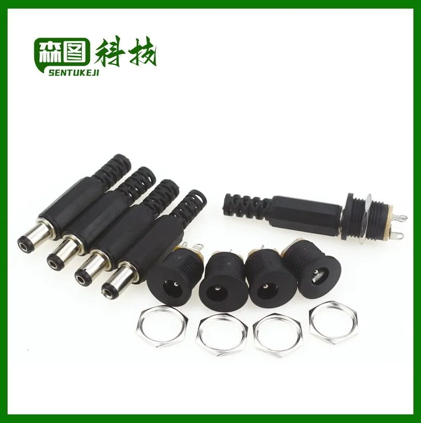 10 pcs 12V 3A Plastic Male Plugs + Female Socket Panel Mount Jack DC Power Connector Electrical Supplies