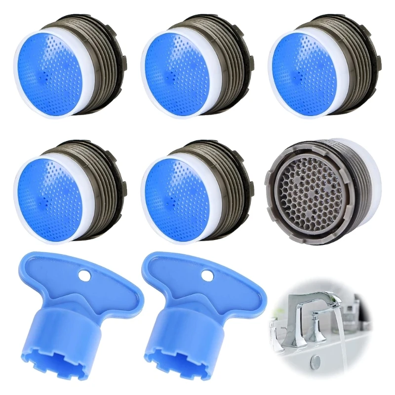 Faucet aerator faucet water filter faucet filter 6Pcs Faucet Aerator with Aerator Keys Water Saving Flows Restrictors Insert Replacement Tap Bubblers Sink Filter B03E