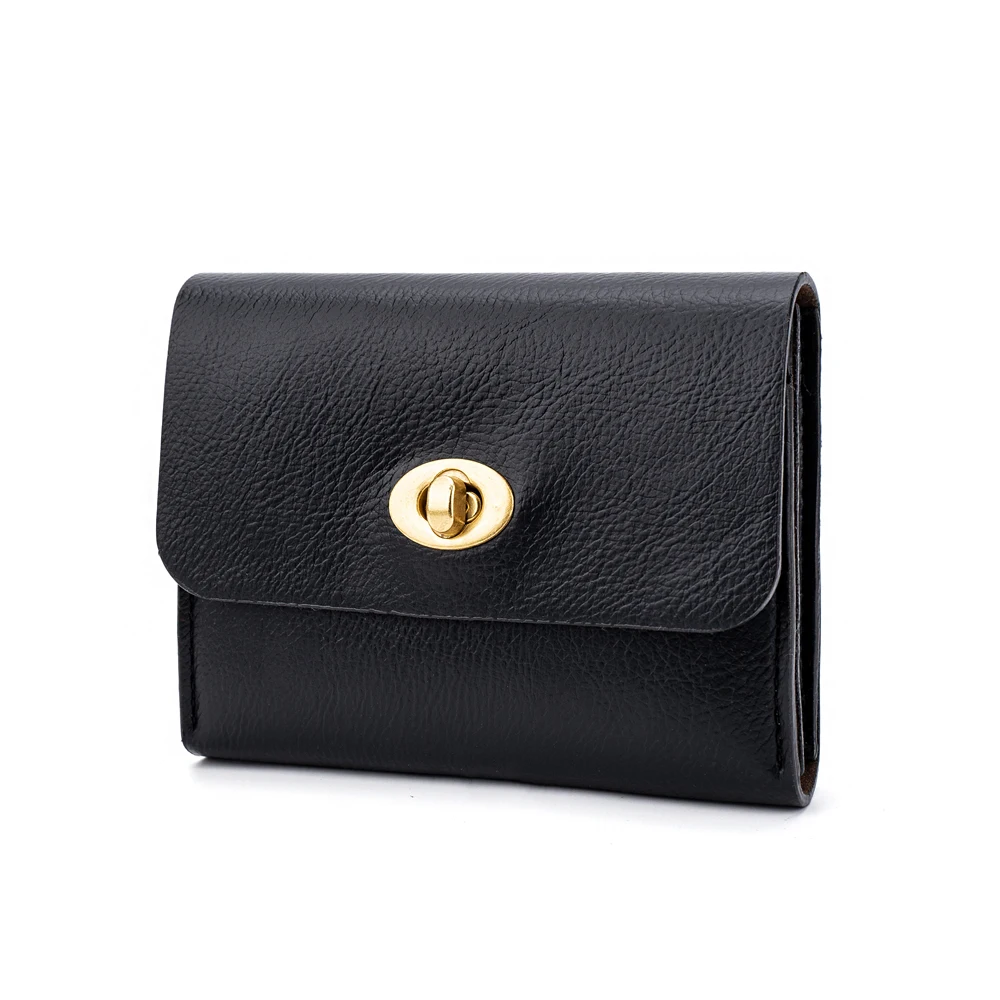Solid Color PU Leather Wallet for Women, Large Capacity Snap Button Coin Purse with Multi Card Slots, Minimalist Purse