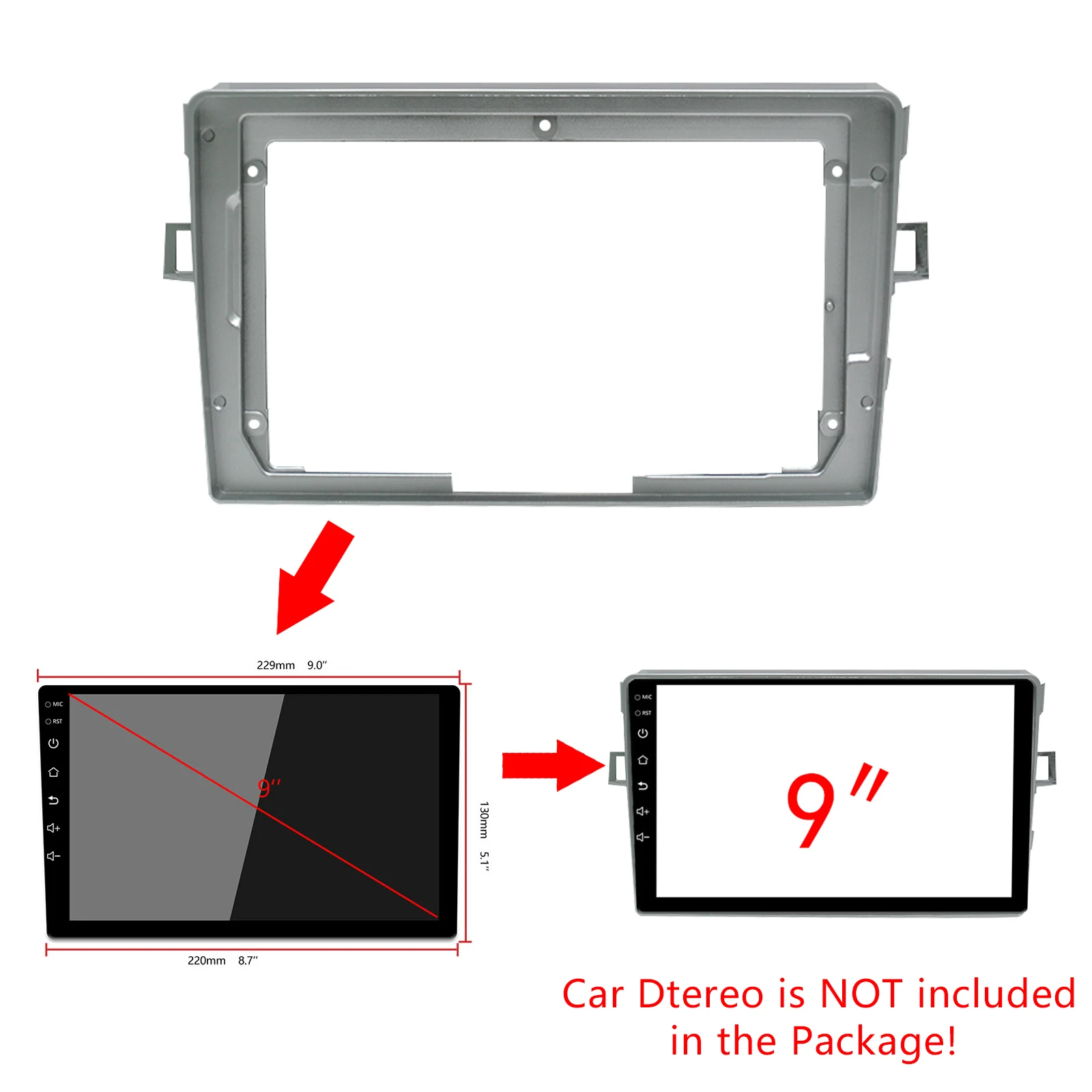 1/2Din ڵ DVD      Ʈ ŰƮ faceapanel 9 ġ, Toyota Verso R20 2009-2018 Double DinRadioPlayer