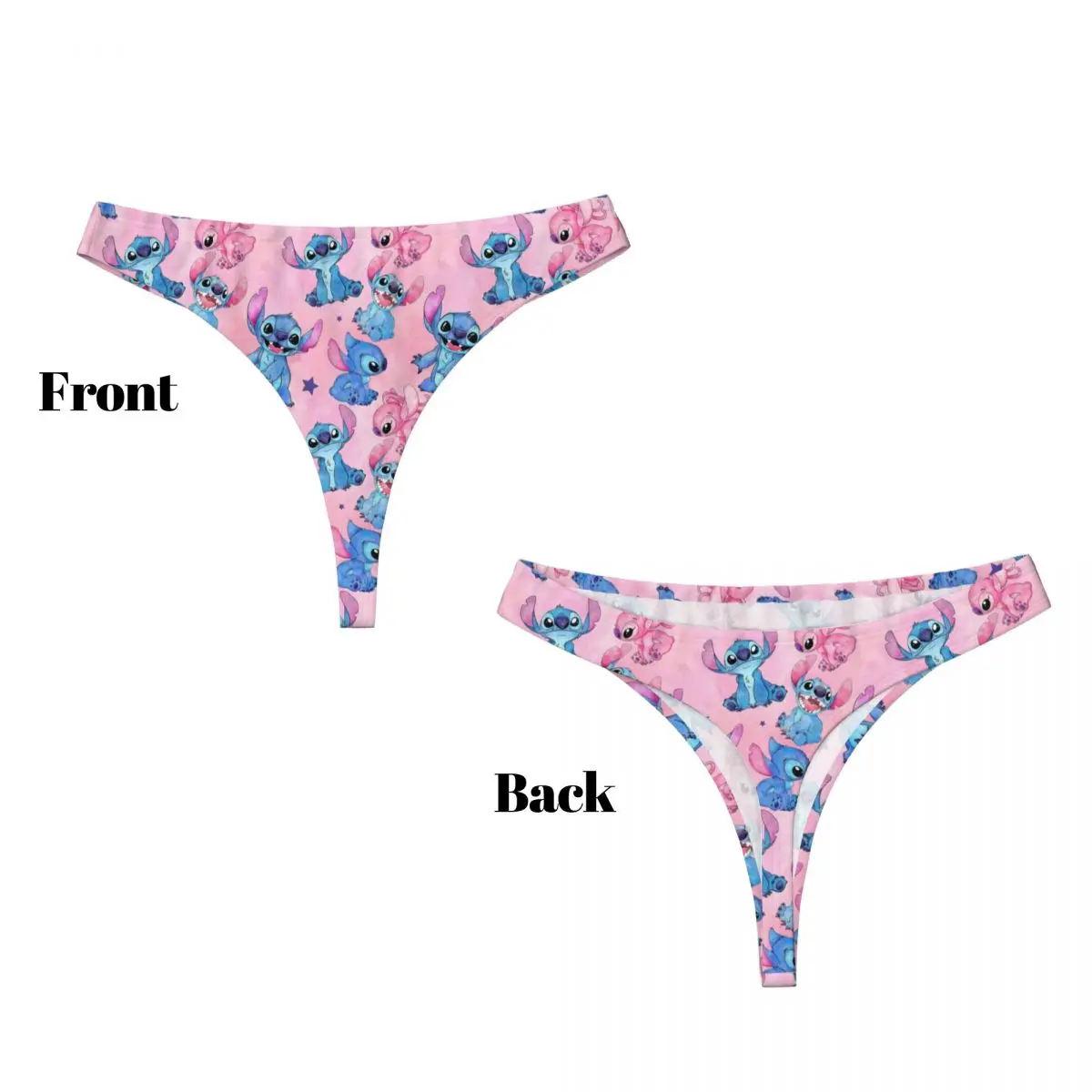 Women Panties Female Underwear Womens Underwear Lilo And Stitch Pattern G-string Underwear Womens Comfortable Stretch Kawaii Thongs Panties