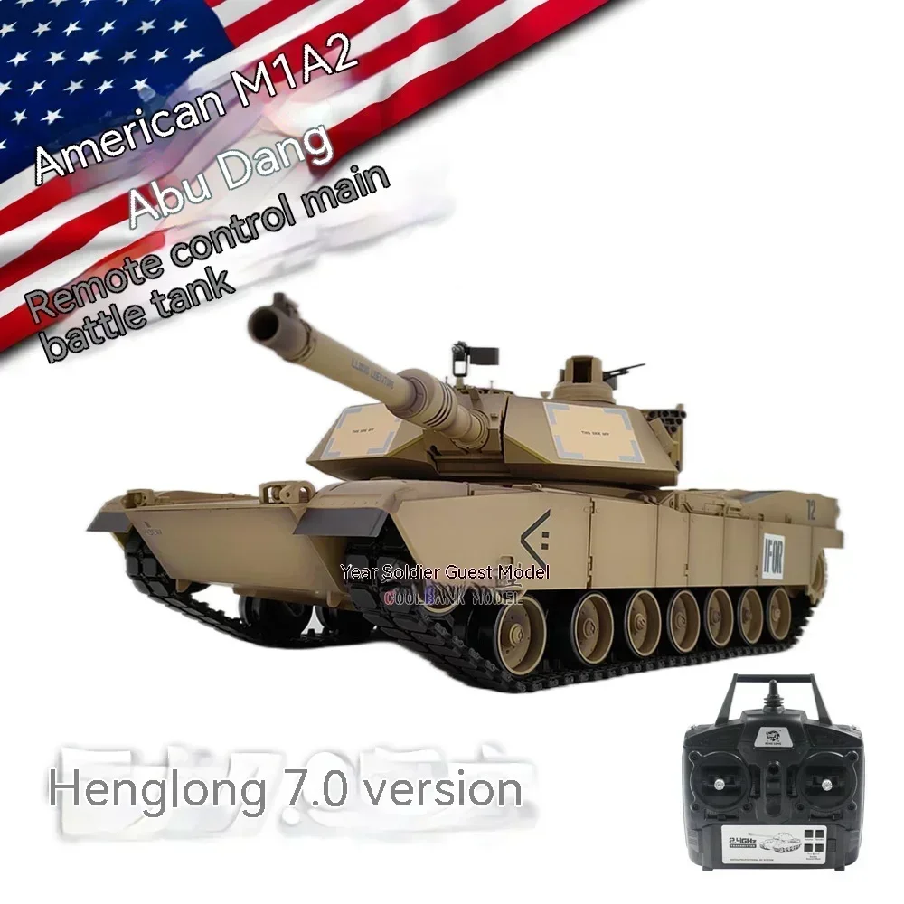 Henglong Us 원격 제어 탱크, M1a2 Abrams 적외선 전투 탱크 모델, 스틸 웨이브 박스 Rc, 친구 선물, 신제품