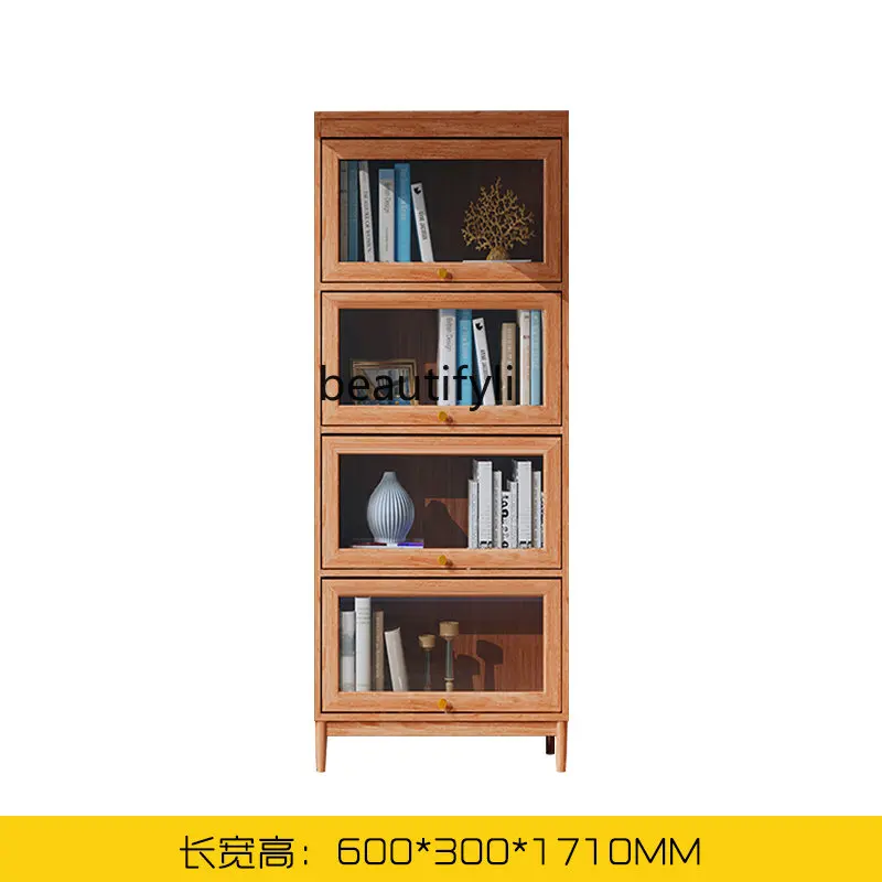

Bookcase with Glass Door Bookcase Simple Modern Storage Cabinet Bookshelf