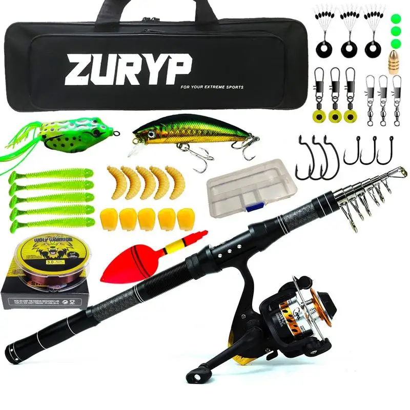 

Fishing Rod And Reel Combo Portable Fishing Poles With Bag Fishing Pole Kit Travel Fishing Rod Durable Fishing Gear Set