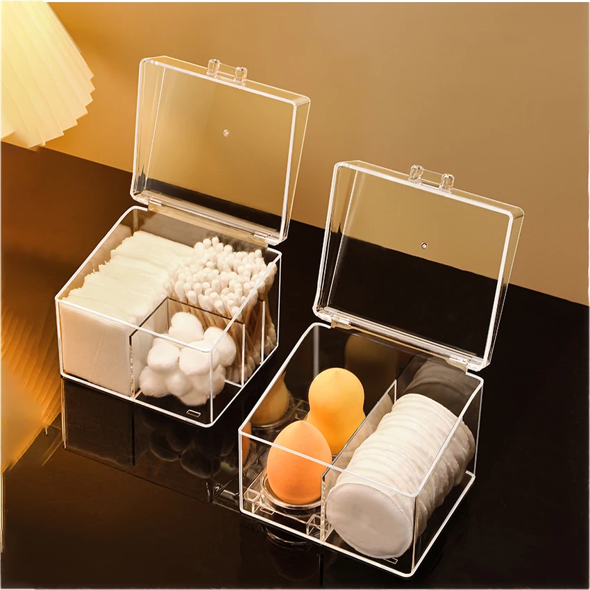 

Clear Acrylic Makeup Egg Storage Box Makeup Egg Storage Rack Dust Acrylic Shelf Makeup Cotton Swab Organizing Box