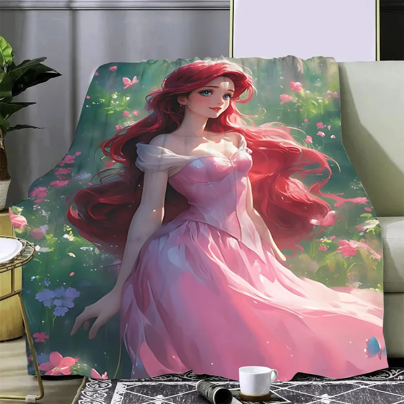Disney Princess Printed Blanket Picnic Blankets Warm Blanket Soft and Comfortable Blanket Home Travel Birthday Gift 3