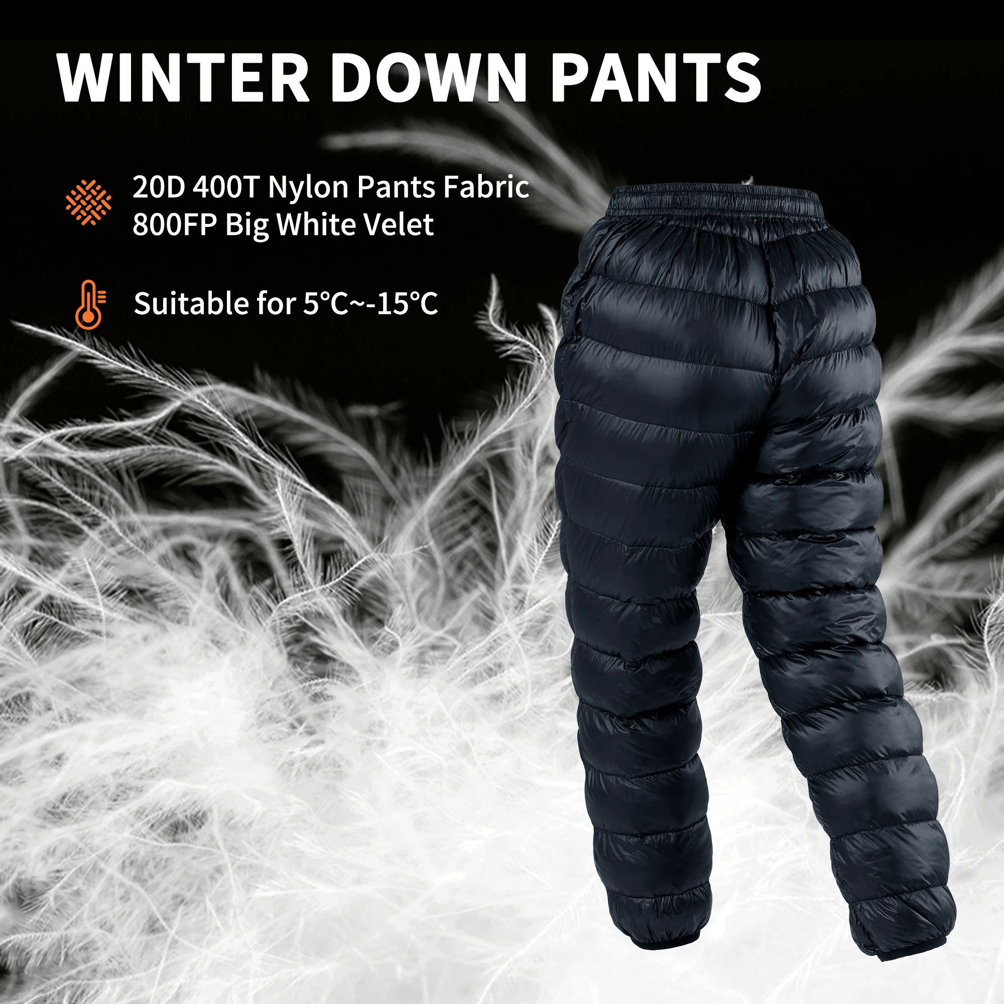 Naturehike DW-90 Duck Down Pants Outdoor Ultralight Trekking Thermal Waterproof Down Pants Winter UNISEX