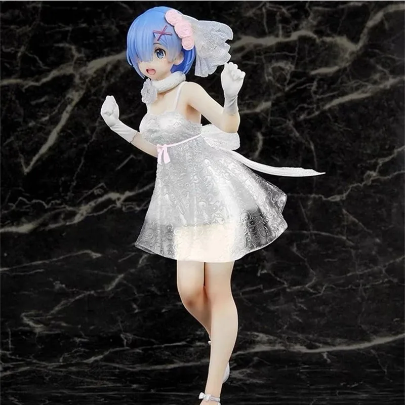 

Фигурка Rem из аниме «RE: Zero-start Life in other World», симпатичная синяя и белая Милая модель, 24 см, кукла из ПВХ, статические игрушки