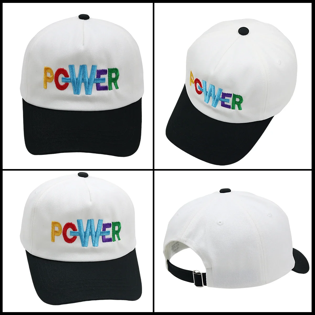 POWER Baseball Cap Embroidery GD Trucker Hat High Quality Retro Double Color Woman Cap Adjustable Buckle Unisex 3