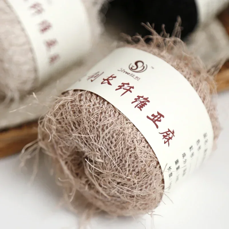 Linen Thin Blend Yarn Spring Summer Hand woven Crochet Thread Fiber Flax Knitting Sew Yarn For Crocheting Needle Work 2