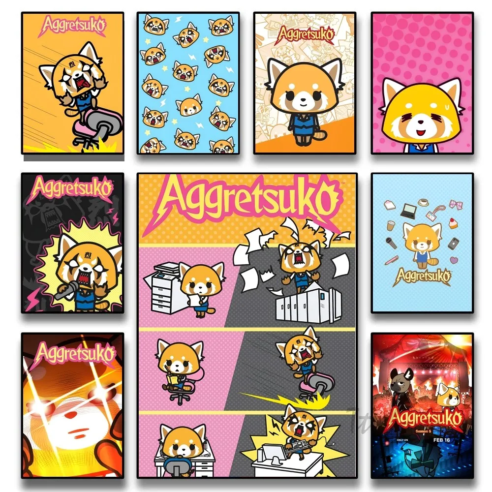 

Anime-Rock Poster Paper Print Home Living Room Bedroom Entrance Bar A-Aggretsukos Restaurant Cafe Art Painting Decoration