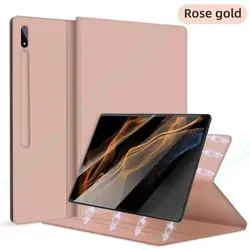 Ultra Thin Magnetic Stand Smart Case with Pencil Holder for Tab S10 Ultra 14.6 (Rose Gold)