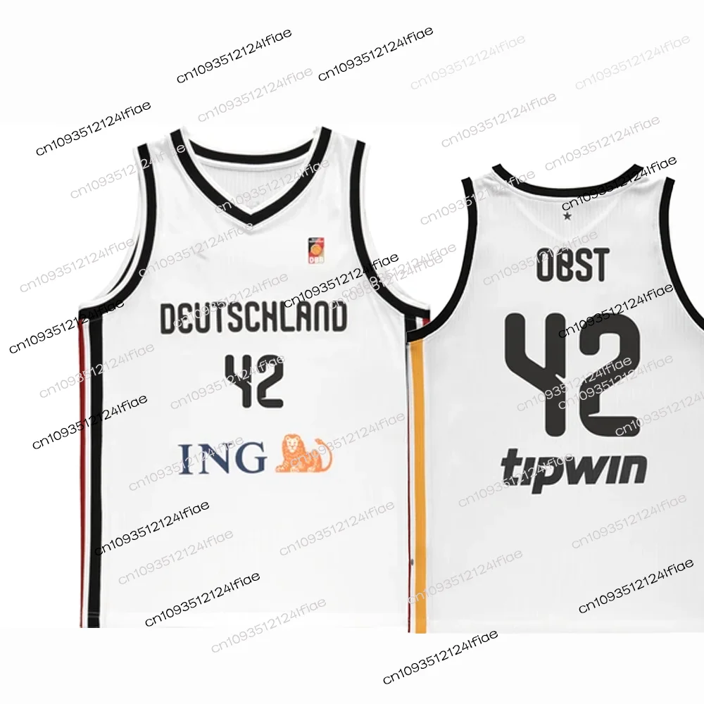 2026 Neue Deutsche Basketball-Trikots Obst # 42, Schröder # 17 Kids Special Basketball-Trikot-Set Fan-Basketball-Trikot-Weste